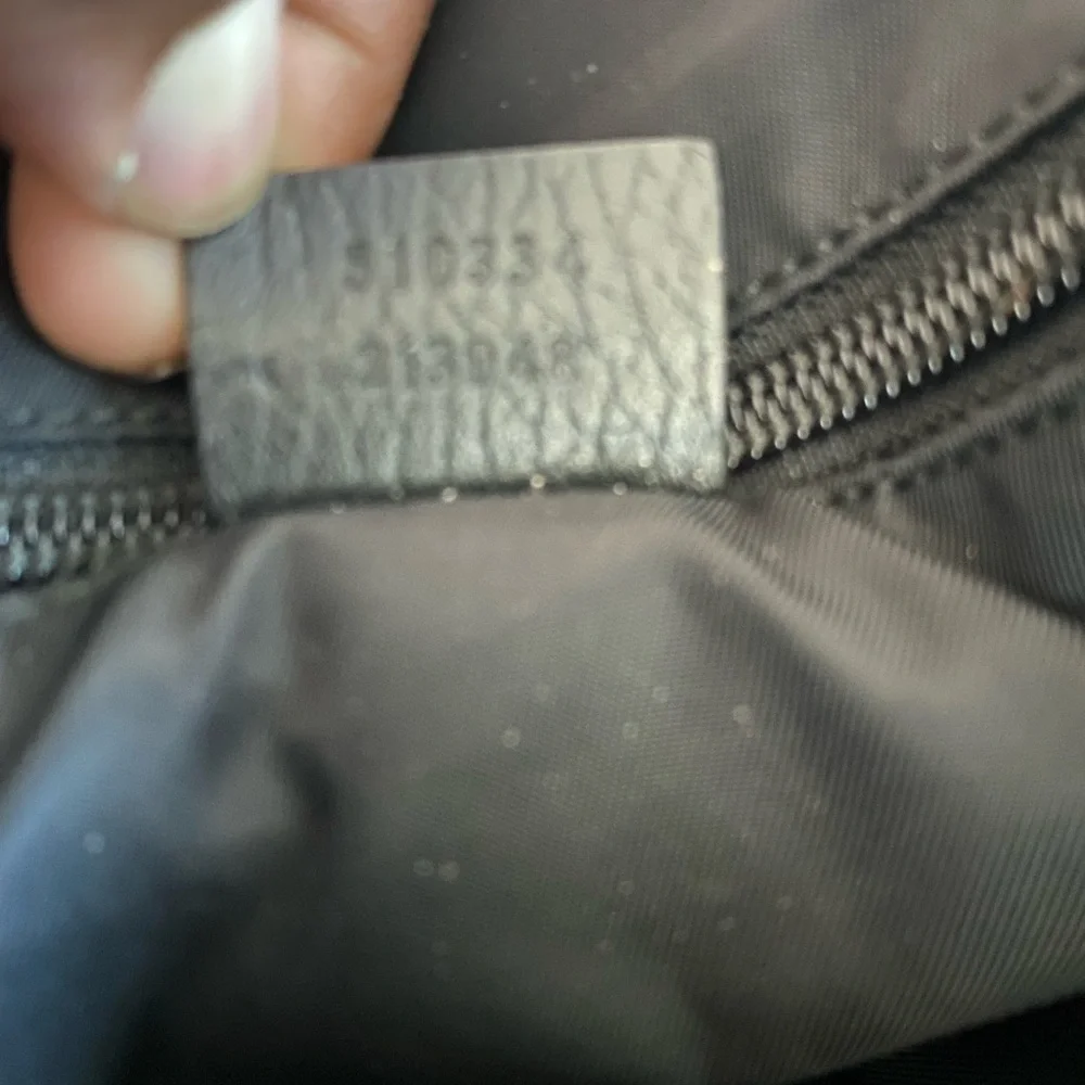 Gucci Black Monogram Nylon Messenger bag -large with Leather Logo Patch